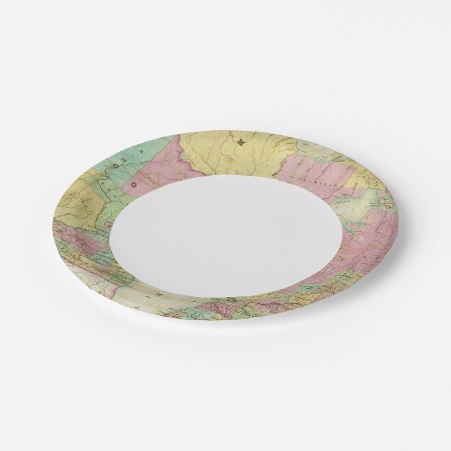 Map of the State of Michigan Paper Plates (Angled)