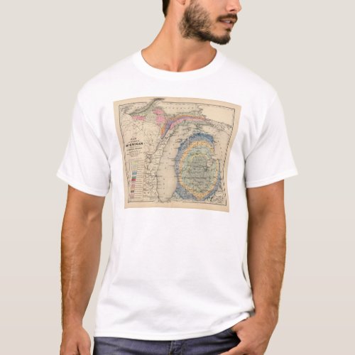 Map of the State of Michigan T_Shirt