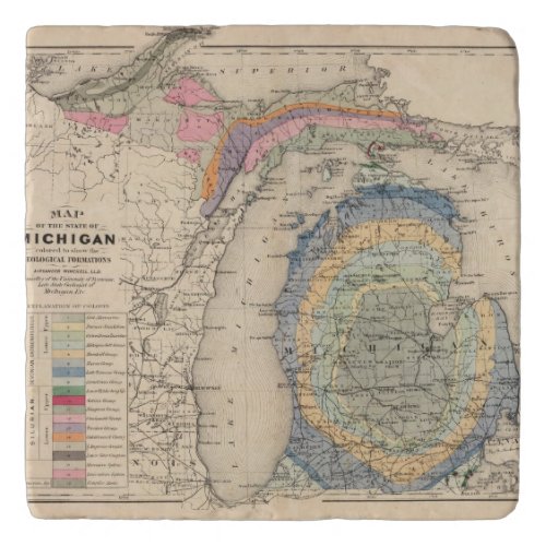 Map of the State of Michigan Trivet