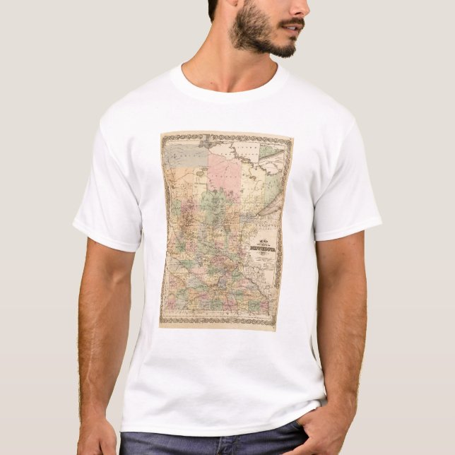 Map of the State of Minnesota, 1874 T-Shirt (Front)