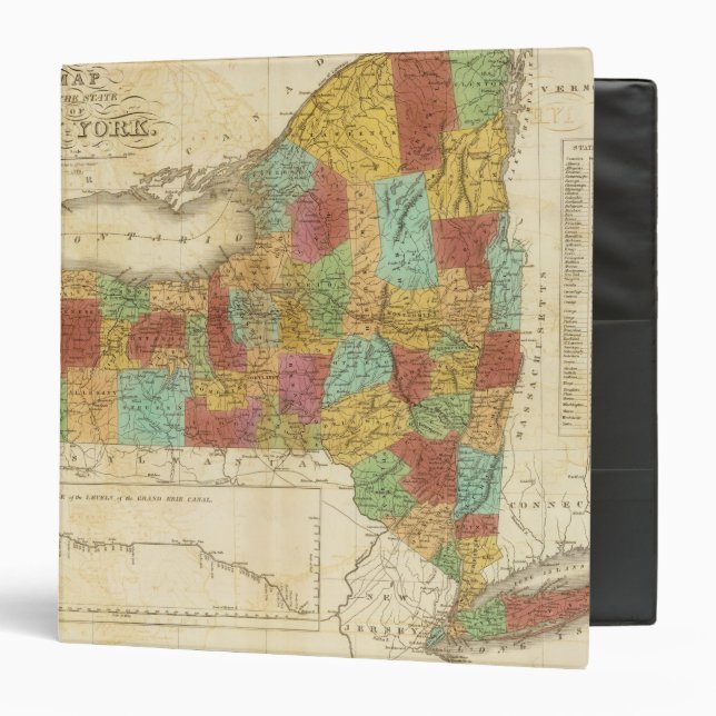 Map Of The State Of New York Binder (Front/Inside)