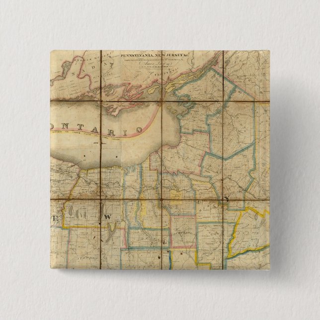 Map of the State of New York Button (Front)