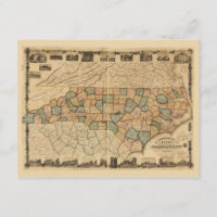 Map of the state of North Carolina (c 1870)