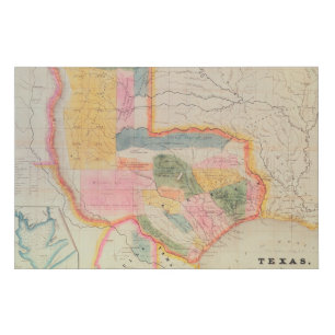 Map of the state of Texas 1835 Faux Canvas Print