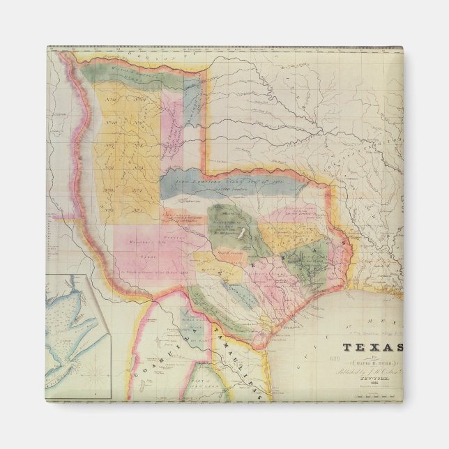 Map of the state of Texas | 1835 Magnet (Front)