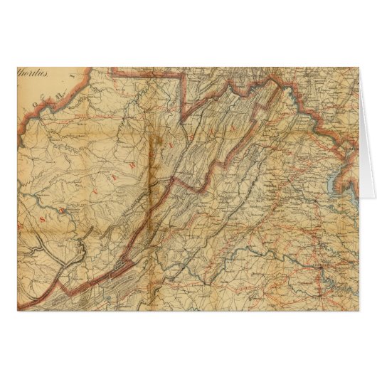 Map of the state of Virginia Cards (Front Horizontal)