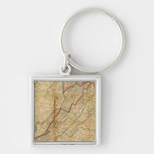 Map of the state of Virginia Keychain (Front)