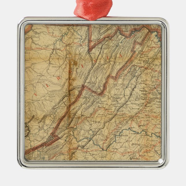 Map of the state of Virginia Metal Ornament (Front)