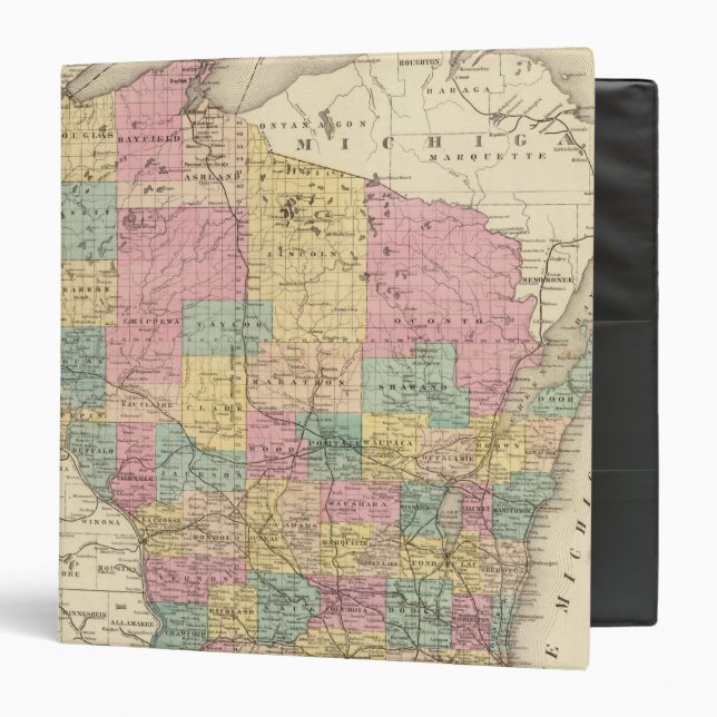 Map of the State of Wisconsin Binder (Front/Inside)