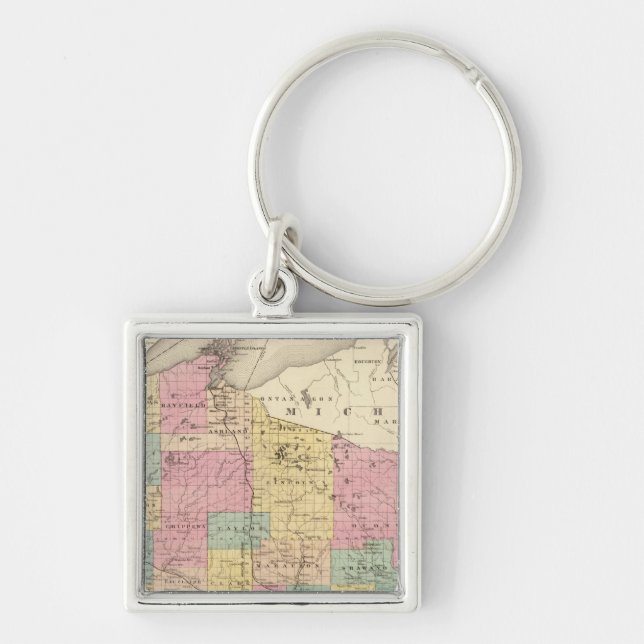 Map of the State of Wisconsin Keychain (Front)