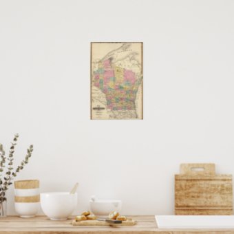 Map of the State of Wisconsin Poster | Zazzle