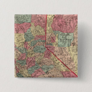 Map of the States of California and Nevada Pinback Button