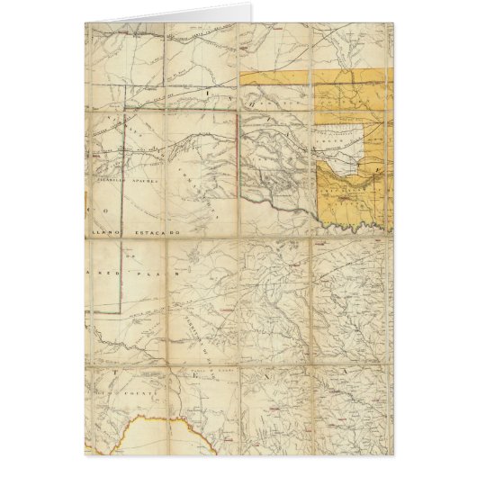 Map Of The States Of Kansas And Texas Cards (Front)