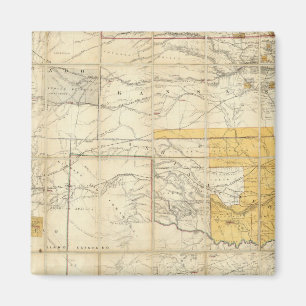 Map Of The States Of Kansas And Texas Magnet
