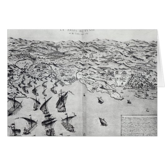 Map of the Taking of Tunis Cards (Front Horizontal)