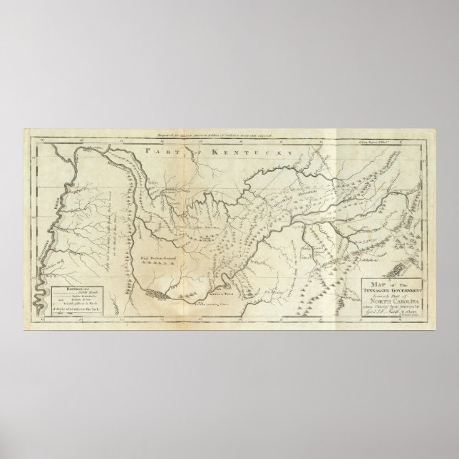 Map of The Tennassee sic Government Poster (Front)