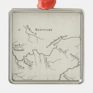 Map of the Tennessee Government Metal Ornament