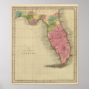 Map of the Territory of Florida 1842 Poster