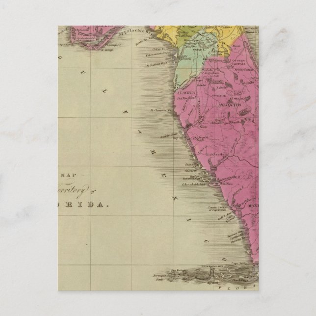 Map of the Territory of Florida Postcard (Front)