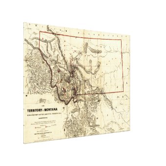 Map of the Territory of Montana (1865) Canvas Print  Zazzle