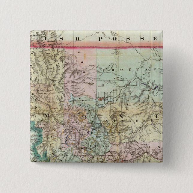 Map Of The Territory Of Montana Button (Front)