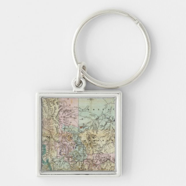 Map Of The Territory Of Montana Keychain (Front)