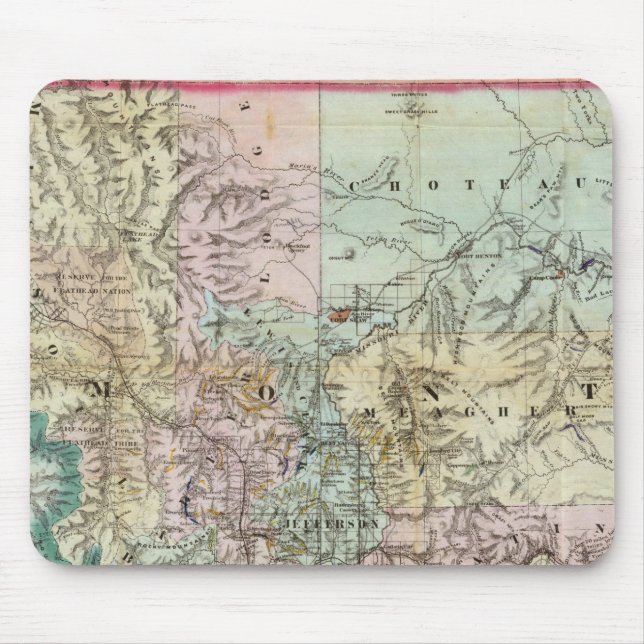 Map Of The Territory Of Montana Mouse Pad (Front)