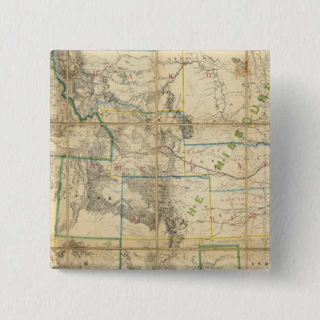 Map Of The Territory Of The United States 2 Button (Front)