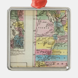 Map of the Territory of Utah Metal Ornament