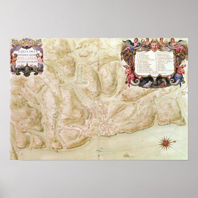 Map of the town and citadel of Bellisle Poster (Front)