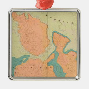 Map Of The Uinkaret Plateau Metal Ornament