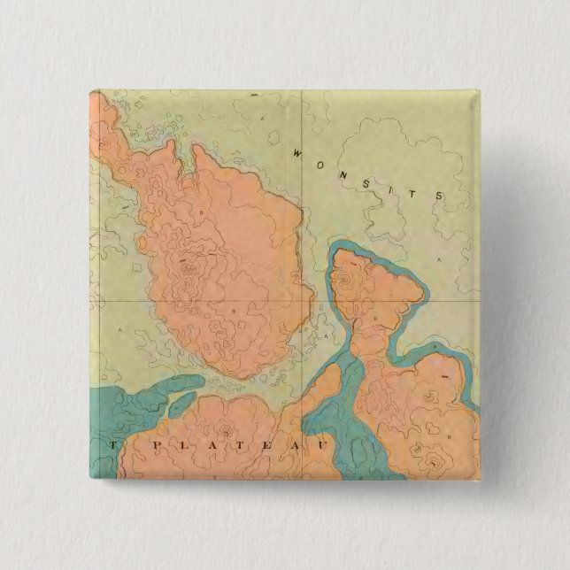 Map Of The Uinkaret Plateau Pinback Button (Front)