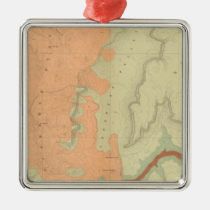 Map Of The Uinkaret Plateau South Half Metal Ornament