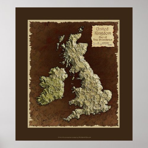 MAP of the UK Map Art Poster