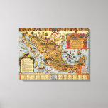 Map of The United Mexican States Canvas Print