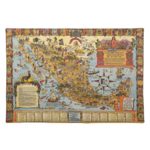 Map of The United Mexican States Cloth Placemat