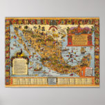 Map of The United Mexican States Poster