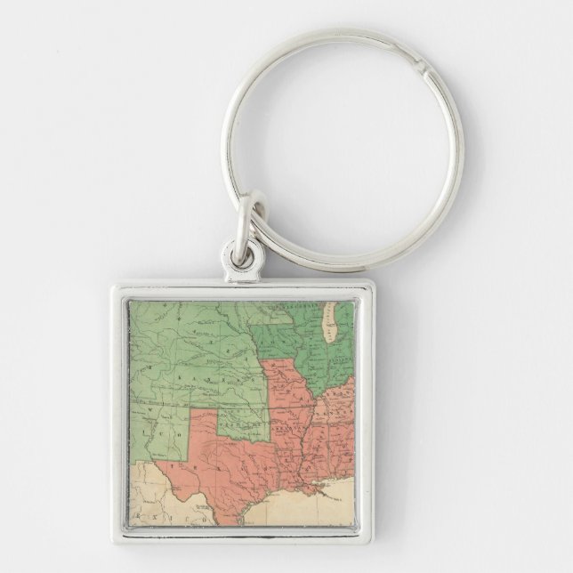 Map of The United States 2 Keychain (Front)
