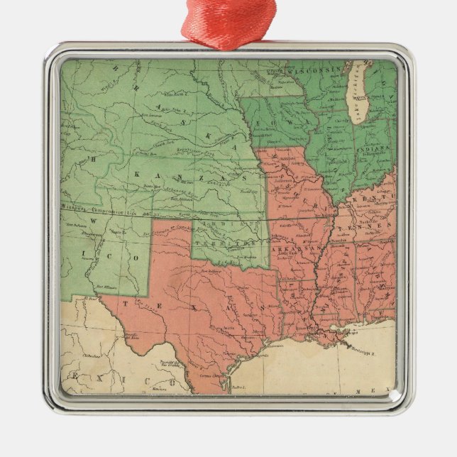 Map of The United States 2 Metal Ornament (Front)