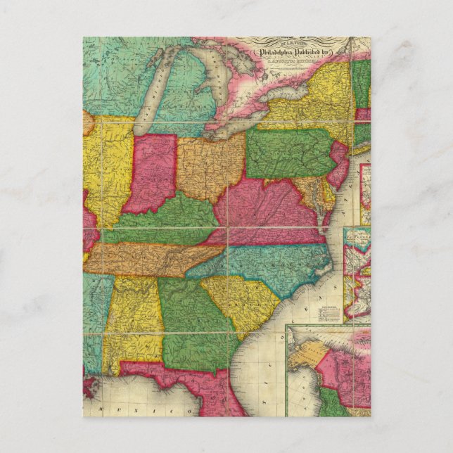 Map of the United States 2 Postcard (Front)