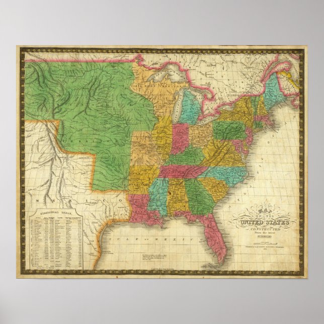Map of the United States 2 Poster (Front)