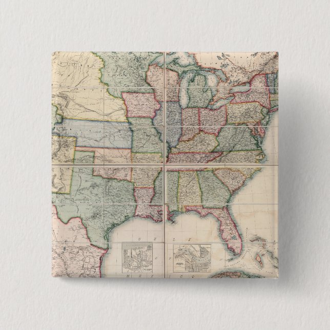 Map of The United States 3 Button (Front)