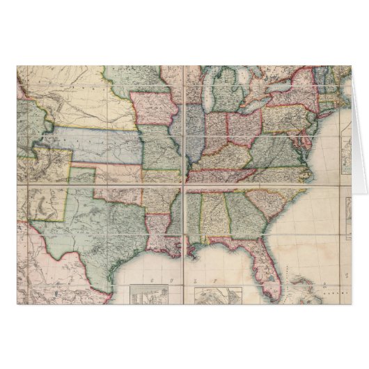 Map of The United States 3 Cards (Front Horizontal)