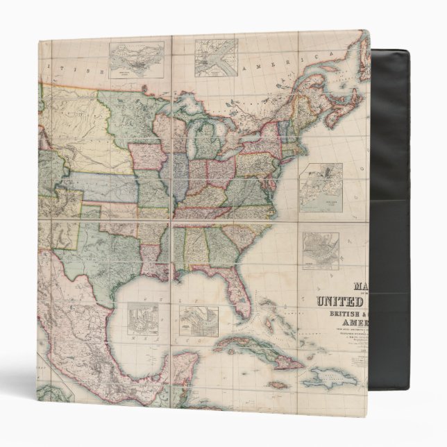 Map of The United States 3 Ring Binder (Front/Inside)