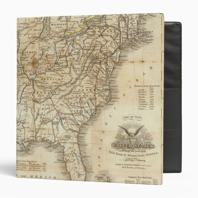 Map Of The United States 3 Ring Binder (Front/Inside)