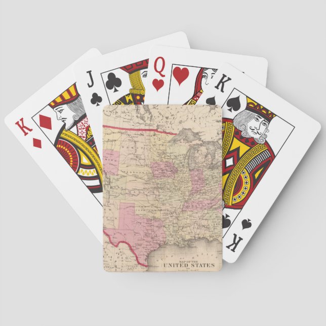 Map of the United States 5 Poker Cards (Back)