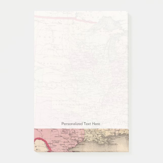 Map of the United States 5 Post-it Notes (Front)