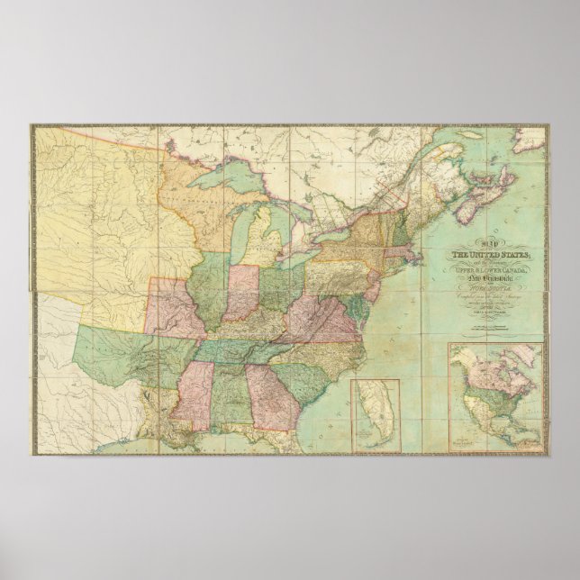 Map of the United States 5 Poster (Front)