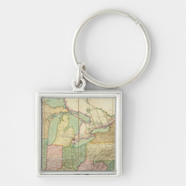 Map of the United States 6 Keychain (Front)
