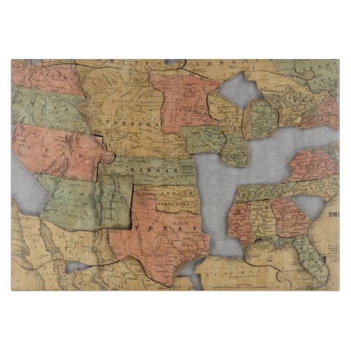 Map of the United States and Canada Cutting Board